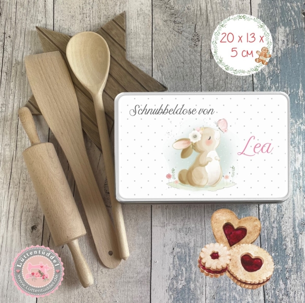 zuckersüßer Hase Dose KEKSDOSE Plätzchendose mit Name personalisiert Weihnachten Geschenke Geburtstag von Lüttentüddel®